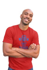 Gym, Only Hard Work, Round Neck Gym Tshirt (Red Tshirt) - Clothes for Gym Lovers - Suitable for Gym Going Person - Foremost Gifting Material for Your Friends and Close Ones