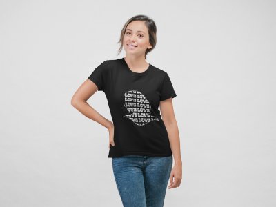 Love - Line Art for Female - Half Sleeves T-shirt