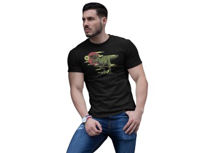 T-rex - dinasour - Black - printed T-shirts -Abstract Funny thoughtful creative illustrations - Men's stylish clothing - Cool tees for boys