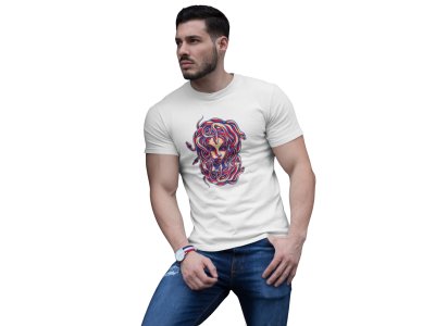 Colourful Illustration - White- printed T-shirts - Men's stylish clothing - Cool tees for boys