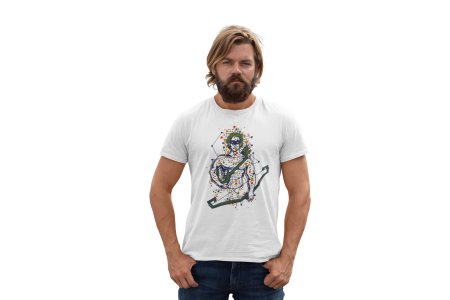 Colourful Illustration art - White- printed T-shirts - Men's stylish clothing - Cool tees for boys
