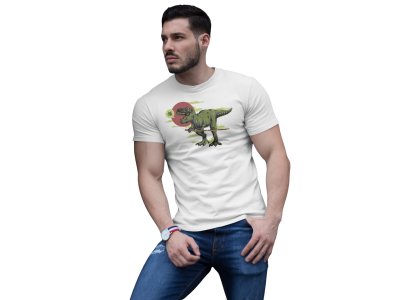 T-rex - dinasour - White - printed T-shirts -Abstract Funny thoughtful creative illustrations - Men's stylish clothing - Cool tees for boys