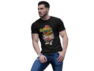 Hungry Burger -round crew neck cotton tshirts for men