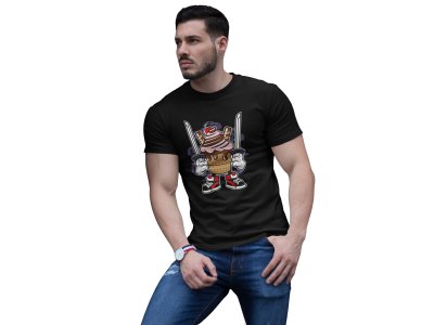 Icecream with knife -round crew neck cotton tshirts for men