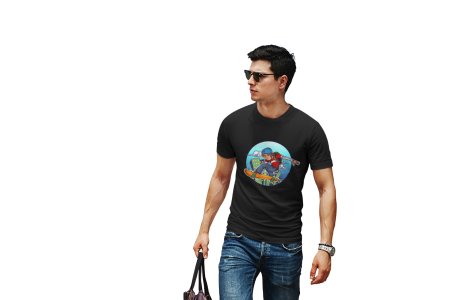 Skater- printed round crew neck cotton tshirts for men