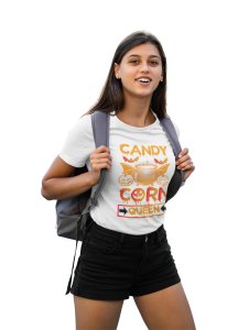 Candy corn - Printed Tees for Women's -designed for Halloween