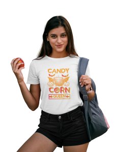Candy corn, Pumpkin - Printed Tees for Women's -designed for Halloween