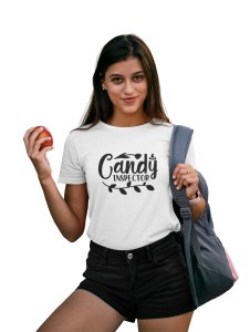 Candy in inspector, tulip Halloween text - Printed Tees for Women's -designed for Halloween n