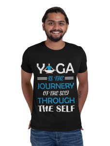 Journey of the slef - Black - Comfortable Yoga T-shirts for Yoga Printed Men's T-shirts Black
