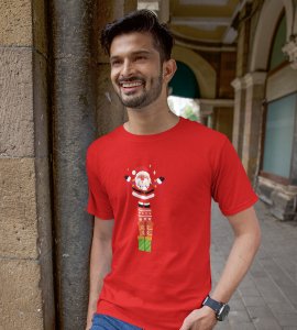 Santa On His Gifts : Best Santaclaus Printed T-shirt (Red) Best Gift For Secret Santa