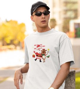 Happy Santa: Best Printed T-shirt (White) Best Gift For Kids