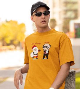 Corporate Santa: Funny Printed T-shirt (Yellow) Best Gift For Secret Santa