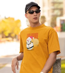 Summer Lover Snowman : Best Printed T-shirt (Yellow) Perfect Gift For Secret Santa For Boys Girls
