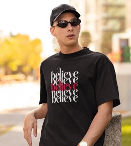 Believe In Yourself: Cute Printed T-shirt (Black) Perfect Gifts For Boys girls