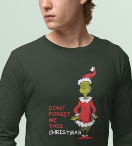 Alien's Christmas: Unique And Funny DesignedFull Sleeve T-shirt Green Perfect Gift For Boys Girls