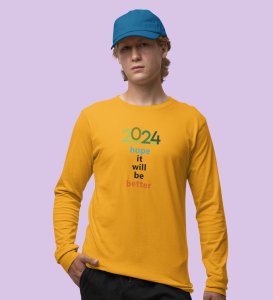 Postive Vibes: Good Vibes DesignedFull Sleeve T-shirt Yellow Unique Gift For New Year Boys Girls