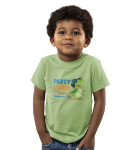 Party Animal Dino,Boys Cotton Printed T-Shirt 