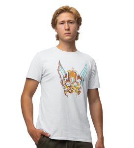 Squaddie White Round Neck Cotton Half Sleeved Men's T-Shirt with Printed Graphics