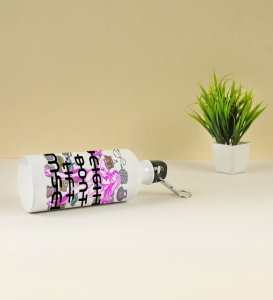 Stylish Pink Gym Quote for Strong Women Aluminium Printed Sipper Bottle 600ml