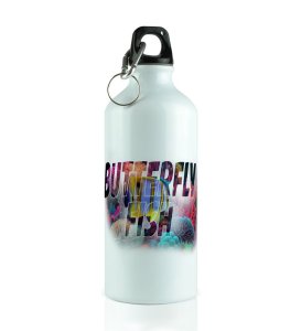 Tropical Reef Butterfly Fish Print Aluminium Printed Sipper Bottle 600ml