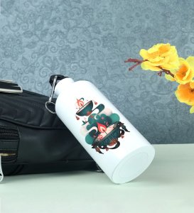 Fun and Festive Swirl Design for Gifting Aluminium Printed Sipper Bottle 600ml